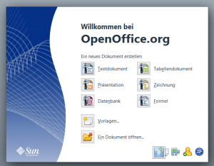 Startbildschirm von OpenOffice.org portable 